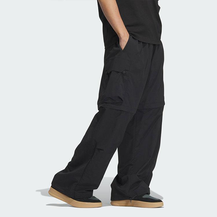 Adidas Future Style Detach Solid Color Minimalist Water-Resistant Two-In-One Cargo Loose Wide-Leg Sports Casual Pants Men Pants Black JI9894