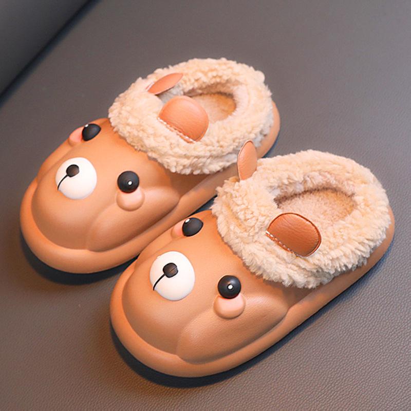 

Милые водонепроницаемые хлопковые тапочки женские зимние новые мультяшные домашние утолщенные нескользящие детские комнатные хлопковые тапочки 22