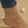Fashion Beach Colorful Geometric Rhinestone Butterfly Heart Chain Anklet, Simple and Versatile