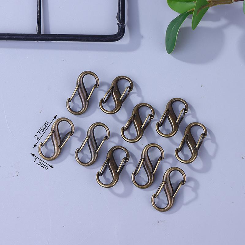 10 Piezas Ganchos S Clip de Llave de Metal Ecológico Camping Sujeción Segura Mochilas Mosquetón Llavero Estable Herramientas de Supervivencia en la Naturaleza