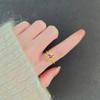 Sunflower Adjustable Ring For Women With Zircon Micro Inlay Gold Plated Jewelry Accessory