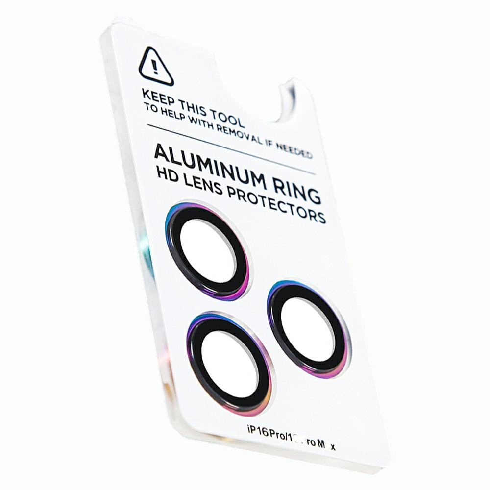 

XUNDD For iPhone 16 Pro/16 Pro Max Camera Lens Protector Color Ring Ultra Clear Cell Phone Medium Alumina Glass Lens Film Type A