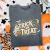 Trick Or Treat Black Cat Halloween Shirt, Vintage Ghost Pumpkin Graphic Tee, Retro Bat Night Sweatshirt, Comfort Colors® Fall Gift