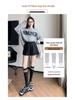 Damen Winter-Bootcut-Shorts aus PU-Leder mit hohem Bund: Elastischer Bund, lockerer Schnitt mit weitem Bein