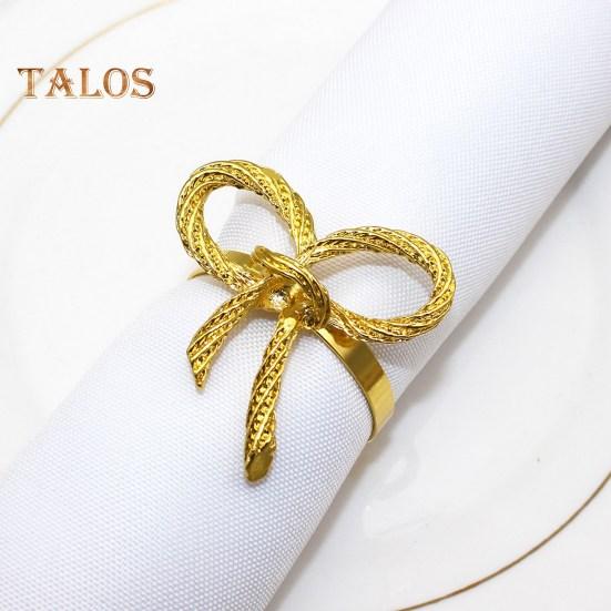 6Pcs Wedding Party Napkin Rings Vibrant Color Sparkling Exquisite Metal Napkin Buckles Dining Table