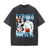 Washed Vintage Anime Kurokos Basketball Kuroko Tetsuya Graphic T-shirt Men Manga Fashion Streetwear 2815
