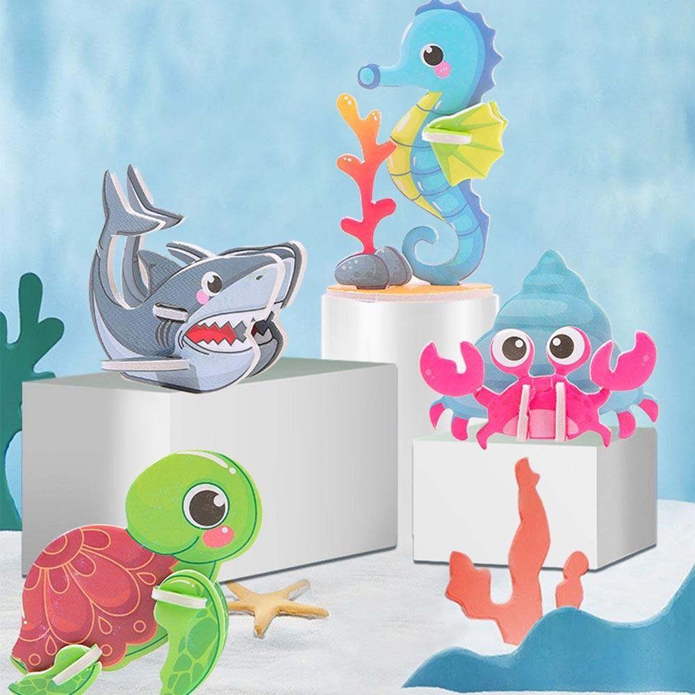 10pcs 3D Sea Animals Children's Three-dimensional Puzzles Children's Early Education Toys