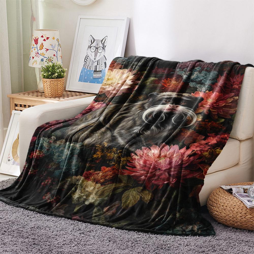 1PC Forest System Print FlAannel Blanket, High Quality Comfortable for All Seasons, Home Decor, Warmth and Comfort