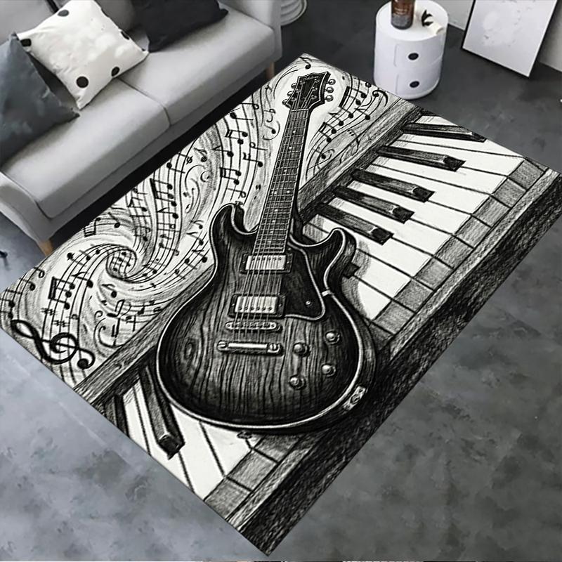 2025 New Guitar Music Carpet Rug for Living Room Bedroom Home Sofa Decoration,Kids Play Non-slip Floor Mat11