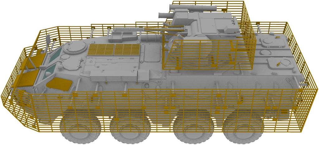 IBG 1/72 Ukrainian Army BTR-4E Wheeled Armored Vehicle with Slat Armor Plastic Model Kit PB72118