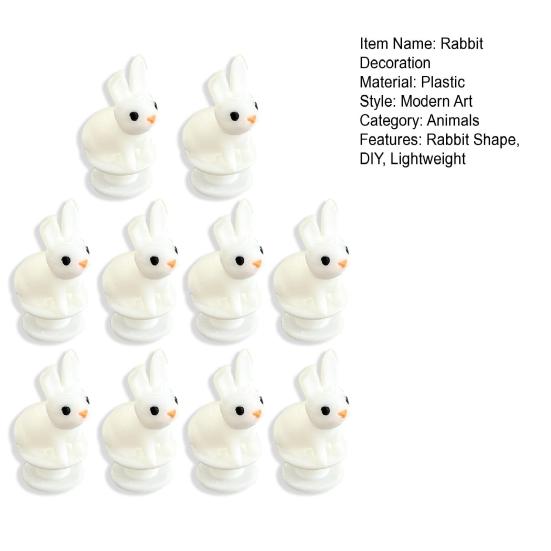 2/3/4/5/6/8/10Pcs White Rabbit Clog Shoe Charm Lightweight DIY Clog Slipper Sandal Plastic Bunny Decoration Kids Adults Shoe Accessories