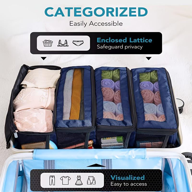 Suitcase Organizer Travel Luggage Organizers Hanging Shelve Packing Small Compartments Collapsible Hanging Clothes Storage Bags