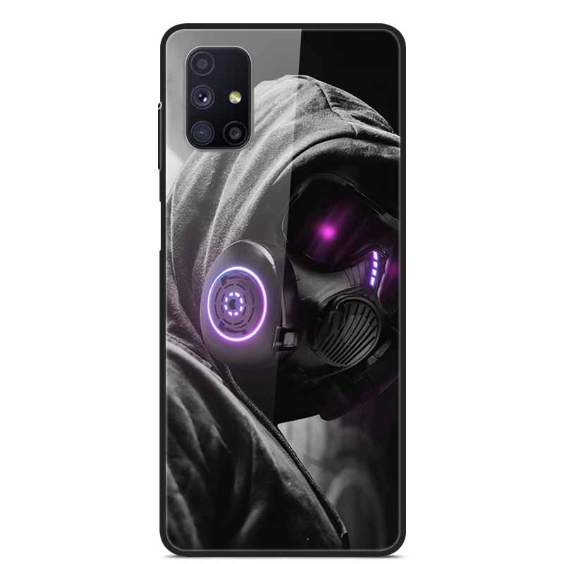 Glas-Rückseite für Samsung Galaxy M51 M31 Hülle Harte gehärtete Glas Hülle für Samsung A71 A51 Hülle A 51 71 M 51 31 Funda Coque
