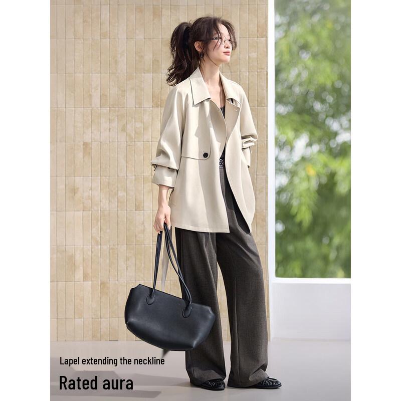 Mohan Yimei Women's Petite Short Trench Coat