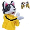 Fantoche de Mão Husky Kung Fu, Brinquedo de Pelúcia Interativo de Kung Fu e Boxe com Funções de Ação e Som, Brinquedo Educacional Lavável, Fantoche Macio para Autismo,