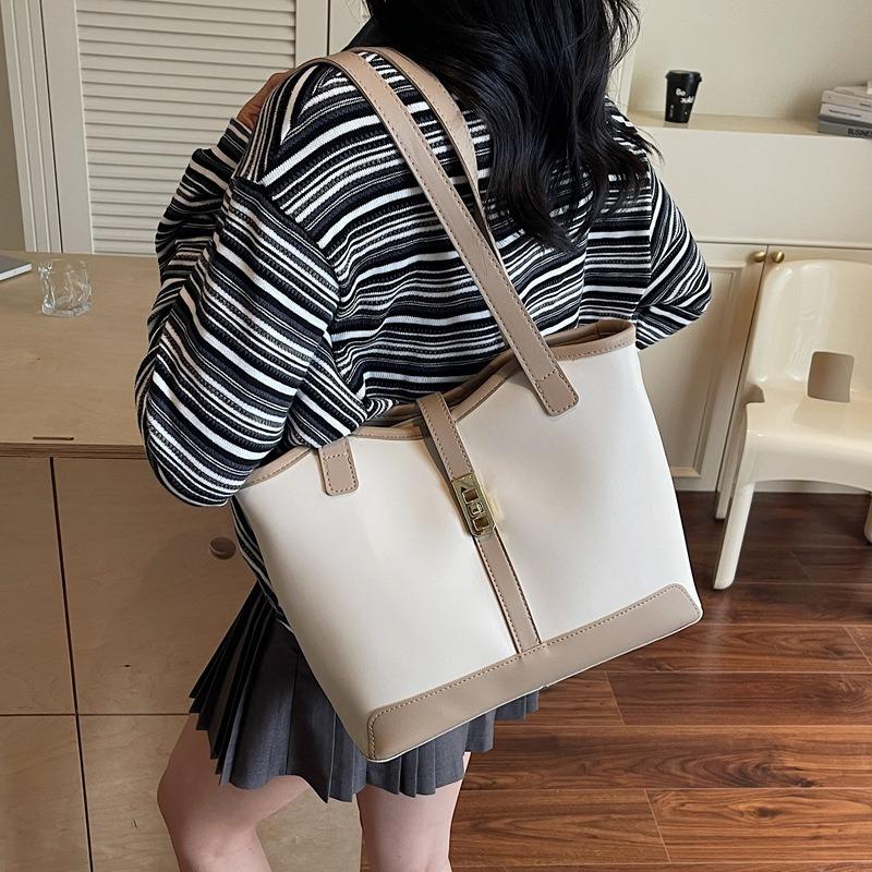 Popular Tote Bag, Large-capacity Pu Bag, Commuting Bag To Work, Versatile Student Class Shoulder Armpit Bag