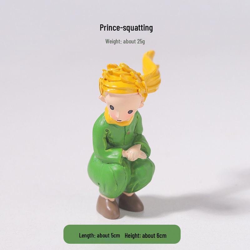 Prince Cute Handmade Fox Mengli Doll Resin Ornament - Birthday Cake or Desktop Decoration