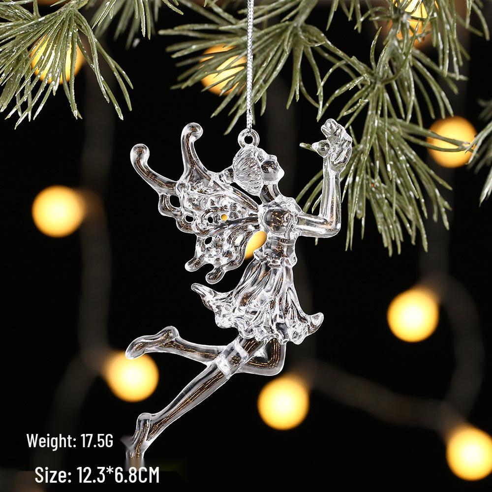 Transparent Icicle Snowflake Beaded Curtain - Acrylic Christmas Tree Ornament