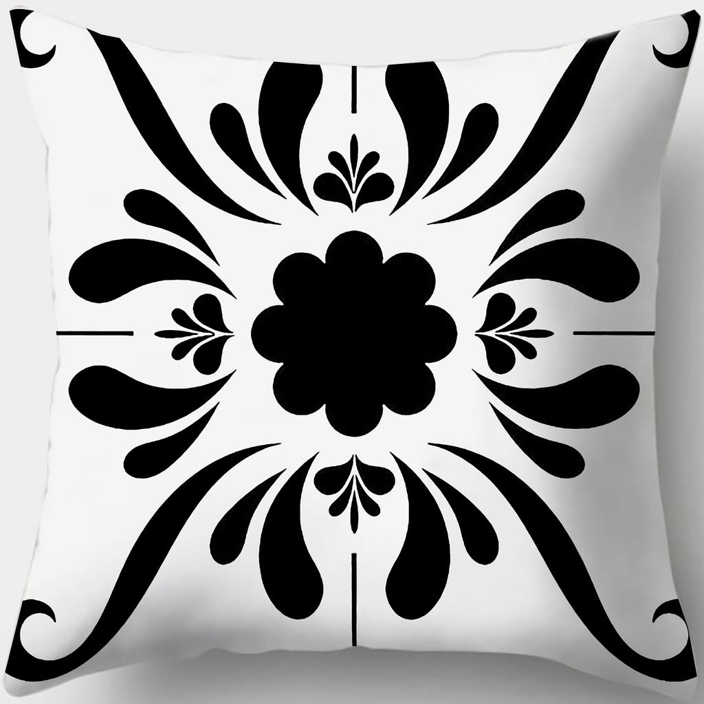 Home Decor Stylish Blue and White Patterned Pillow Covers Pattern Cushion Cover Suitable for Sofa Bedroom Car Pillow Cover