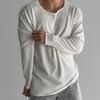 Spring Autumn Men Top Round Neck Long Sleeves Thin Hollow Out Solid Color Loose Mid Length Pullover Hip Hop Streetwear Sweatshirt