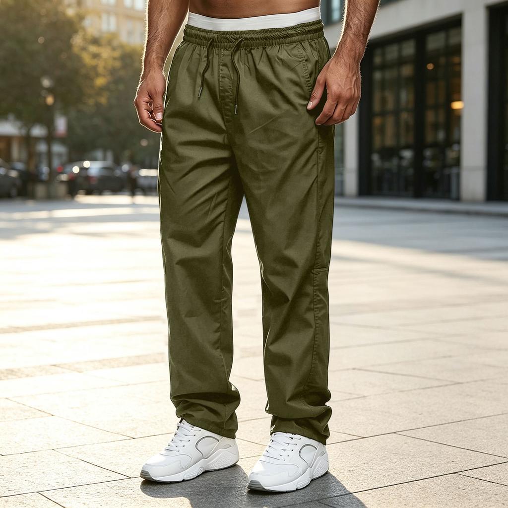 Men's Casual Pants with Pockets, Straight Leg Athletic Pants for Gym and Everyday Wear