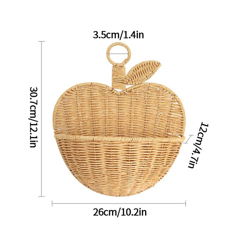 Nástěnný úložný koš Nádoba Dekorativní koš Ručně pletený Kuchyňský úložný koš Zábavný tvar Květináč Domácí dekorace