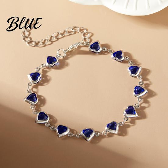 Rust-free Bracelet Cubic Zircon Heart Beaded for Women Trendy Jewelry