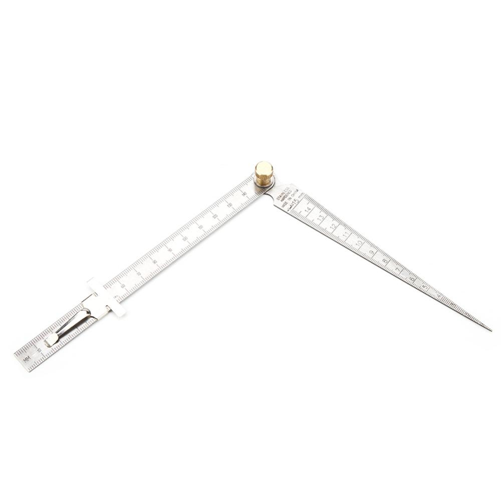 Stainless Steel Depth Ruler Welding Gauge Wedge Feeler Gauge  For Drill Hole Measurement