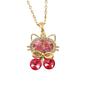 Trendy Pink Cat Pickaxe Pendant Necklace for Women