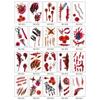 New Halloween Tattoo Stickers Simulated Bloody Scar Stickers Realistic Horror Disposable Temporary Waterproof Stickers