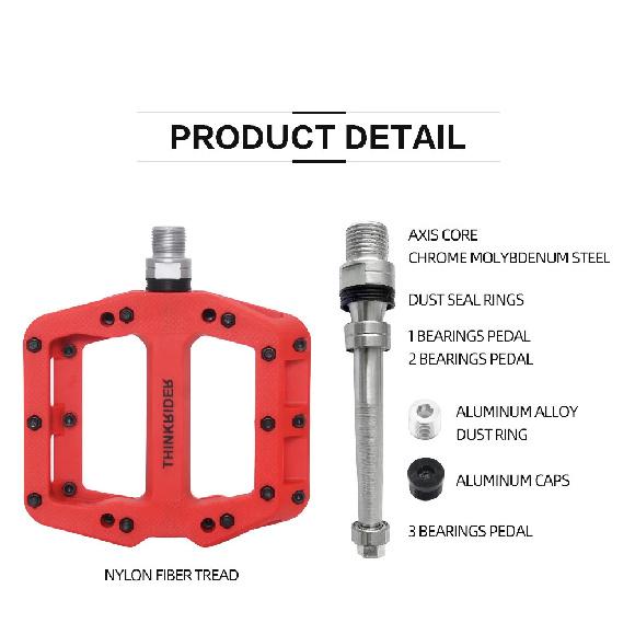 ThinkRider Flat Bike Pedals MTB Road 3 Sealed Bearings Bicycle Pedals Mountain Pedals Wide Platform Bicicleta Accessories