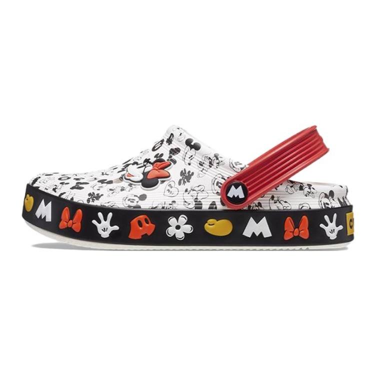(GS) Crocs Classic x Mickey Mouse Clogs White Red Black Kids 208866-100 EU 28-29