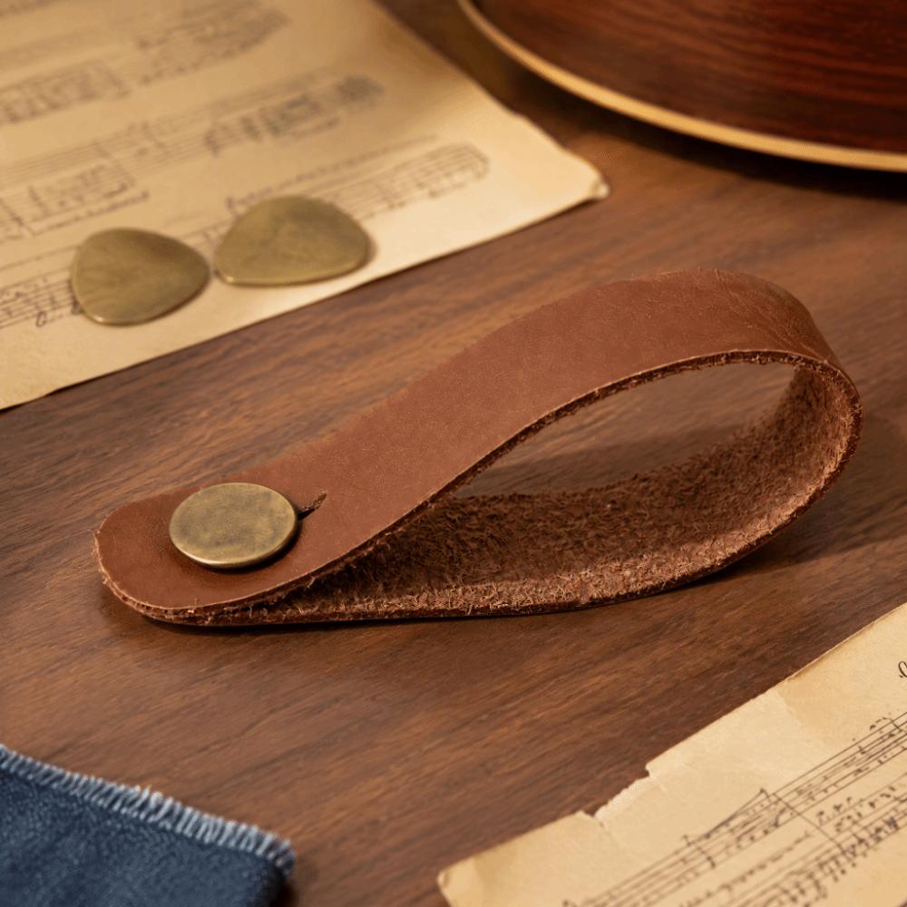 Brown Color Guitar Neck Strap Artificial Leather Material Guitar Leather Strap For Guitars