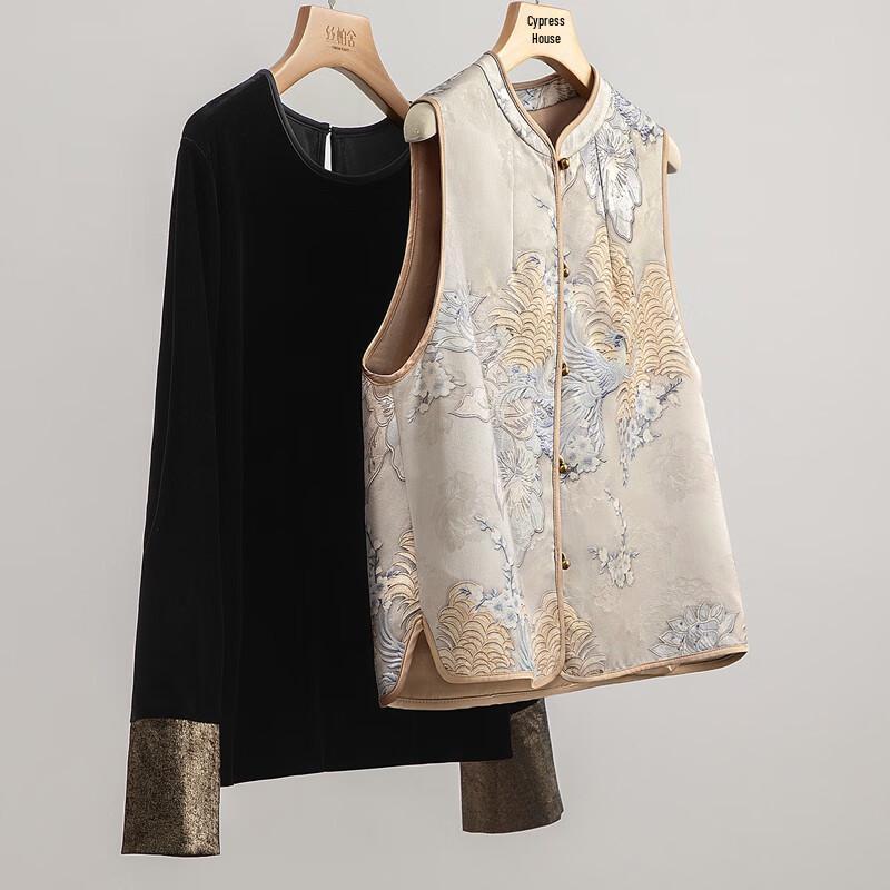 Cypress She Women's New Chinese Style Embroidered Loose Vest