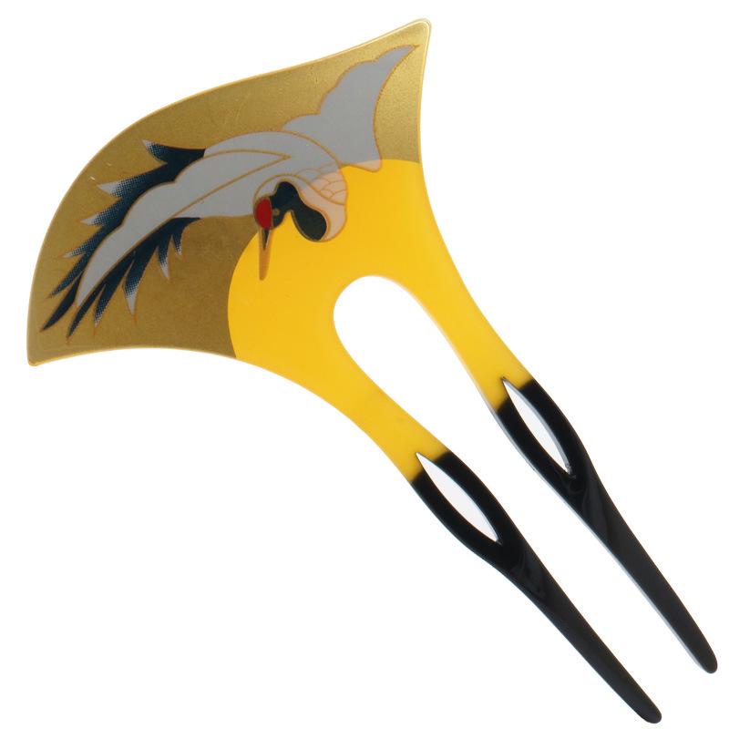 

Acrylic Double-Pronged Red-Crowned Crane Hairpin - Retro Women s Hair Accessory
