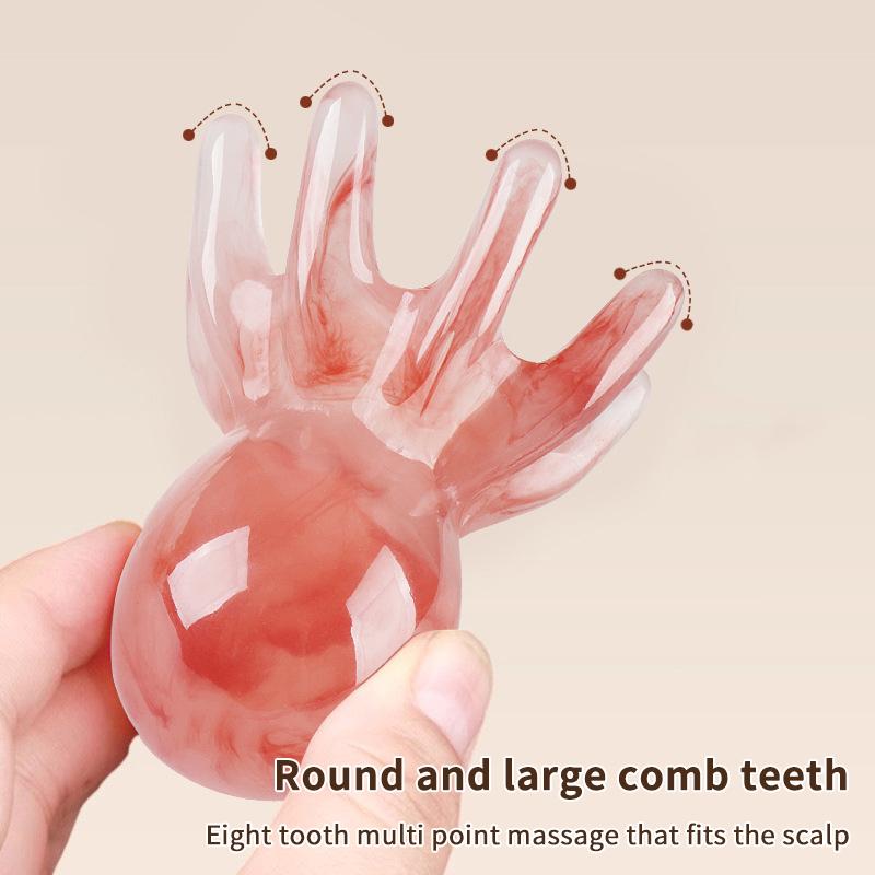 Resin Octopus Massage Comb Head Meridian Scraping Scalp Massage Brush Acupuncture Gua Sha Massage Comb Fatigue Relief Massage