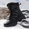 Mens Winter Boots Retro Combat Boots Anti Slip Wear-resistant Outdoor Boots High-top Non-slip Waterproof Wear-resistant Snow Boots