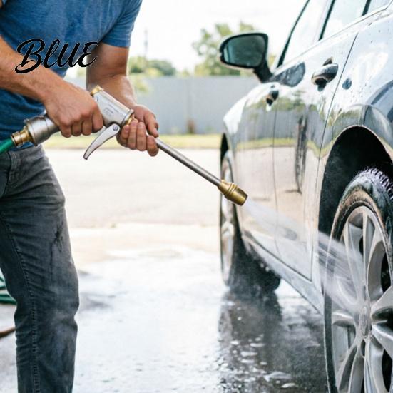 Long Spout Watering Can High Pressure Household Car Wash Nozzle Water with One-Click Multi Spray Modes Direct Adjustable Washer Fan All-Copper