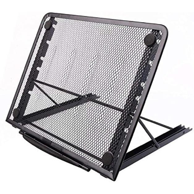 Mesh Ventilated Adjustable Laptop Stand for Laptop/Notebook/iPad/Fire 7/Fire 8/Fire 10/Samsung Tab/Tablet and More (Black)