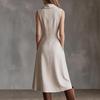 Summer new commuter high-end big lapel urban slim sleeveless dress