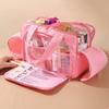 Solid Color Portable Toiletry Bag Large Capacity Pouches Bag Organizer Handheld Cosmetic Bag  Women