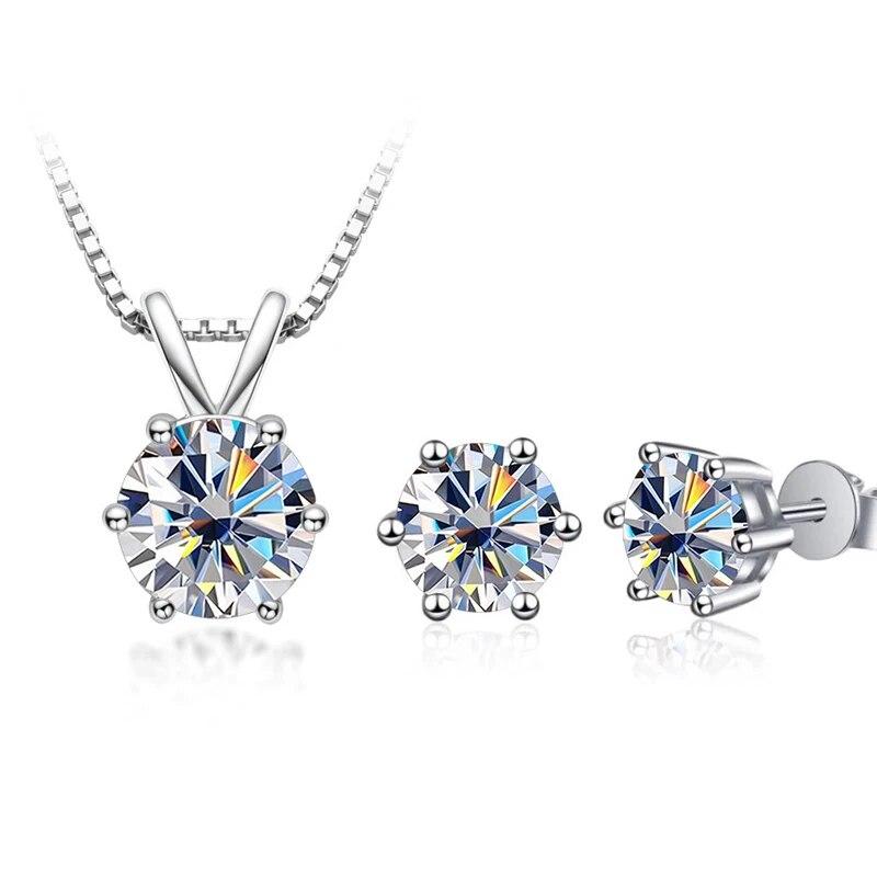 Gica Gema S925 Silver Set With 1ct Zircon Pendant Girlfriend Valentine Gift Collarbone Necklace