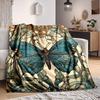 1pc Butterfly Garden Print Blanket   Lightweight Flannel Throw Blanket For Sofa, Bed, Living Room, Office, Outdoor Travel, Camping