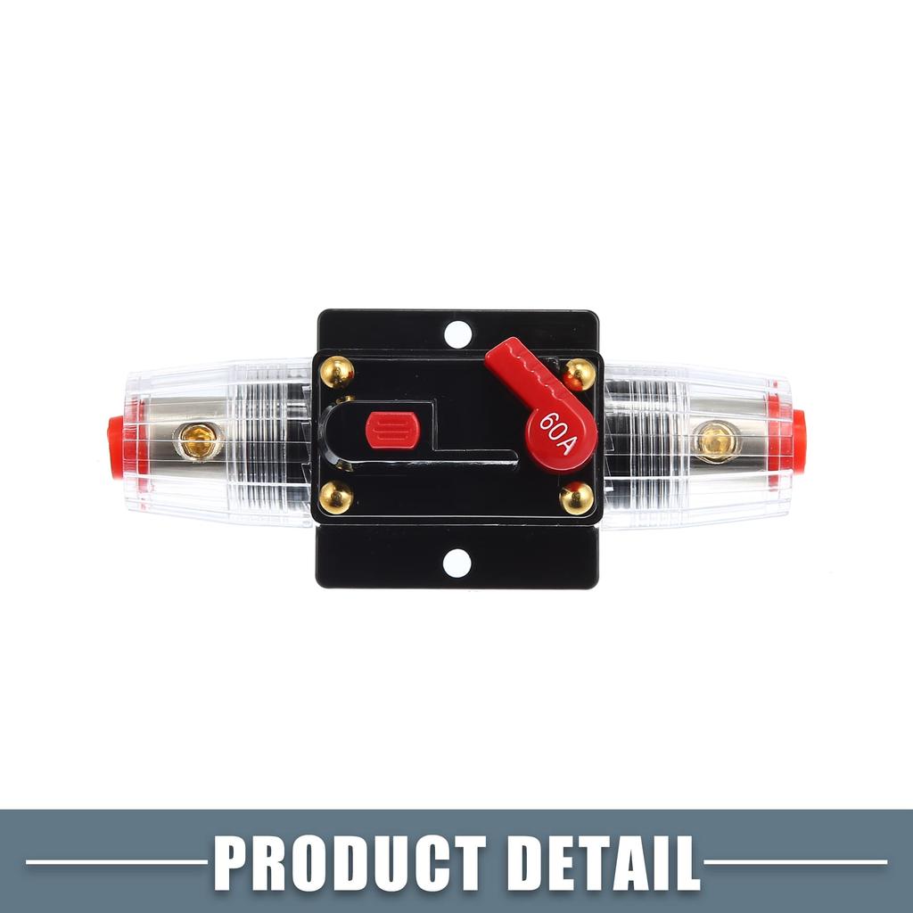 A ABSOPRO Car Circuit Reset Breaker 60A DC 12-48V Circuit Breaker Fuse Holder Car
