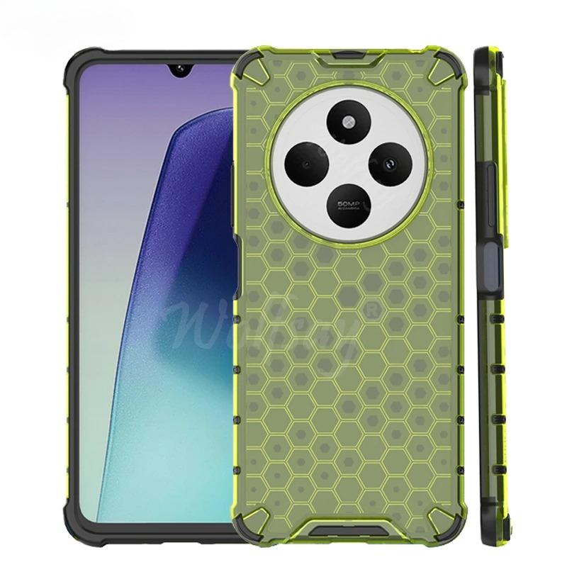 Shockproof Transparent Case For Xiaomi Poco C75 Honeycomb Armor Full Back Case For Poco C75 Case Cover For Poco C75 6.88 inch