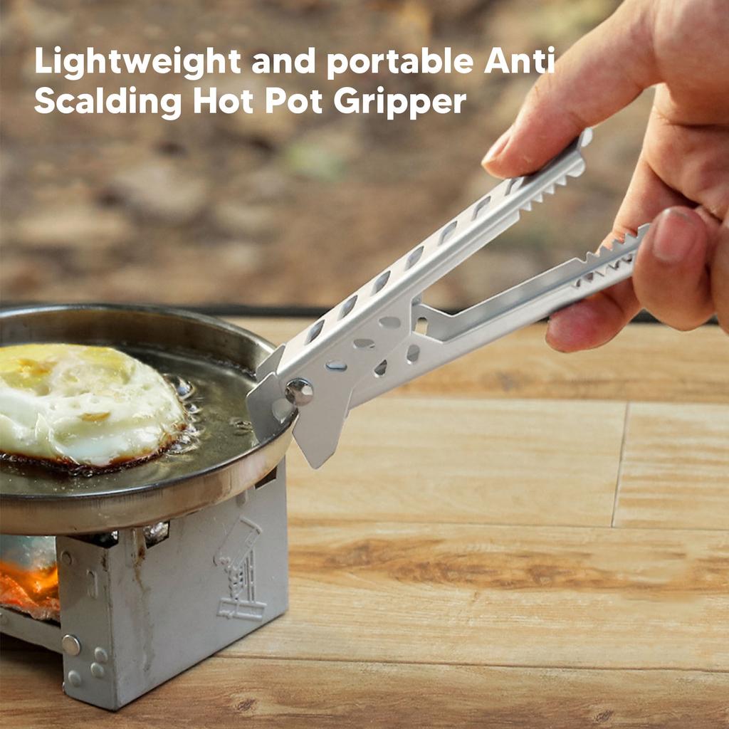 Hot Plate Clips Aluminum Alloy Anti Scalding Hot Bowls Retriever Tongs for Outdoor Camping