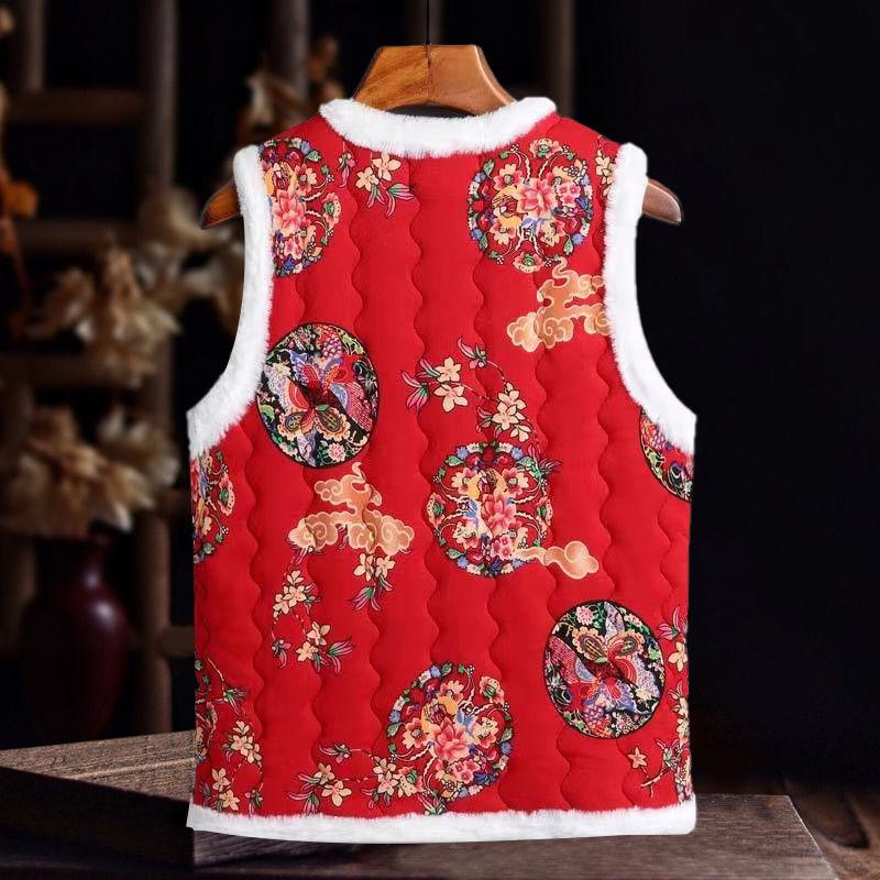 Damska bawełniana kamizelka z nadrukiem i zamkiem błyskawicznym na jesień i zimę