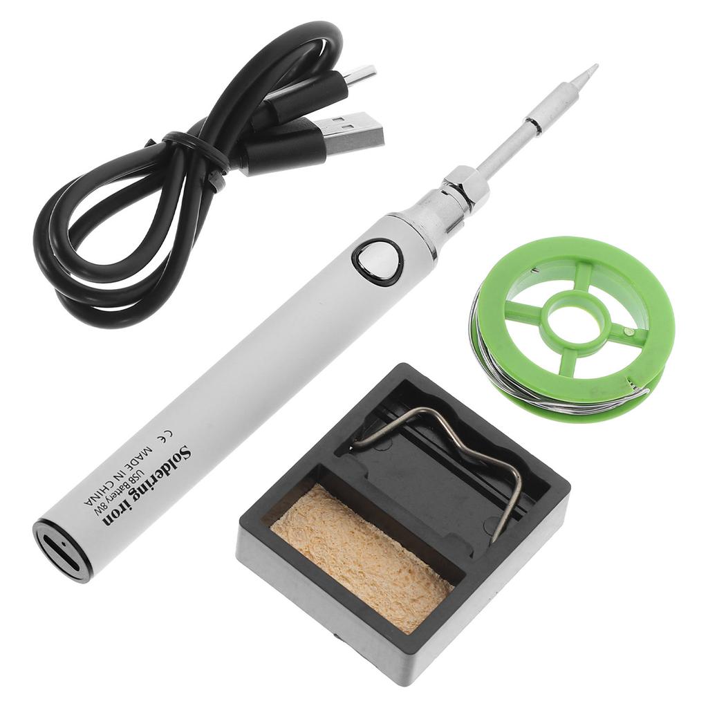 1Set Mini Soldering Iron Cordless Rechargeable USB Powered Portable Wireless Soldering Pen for DIY Electronics Repair Home