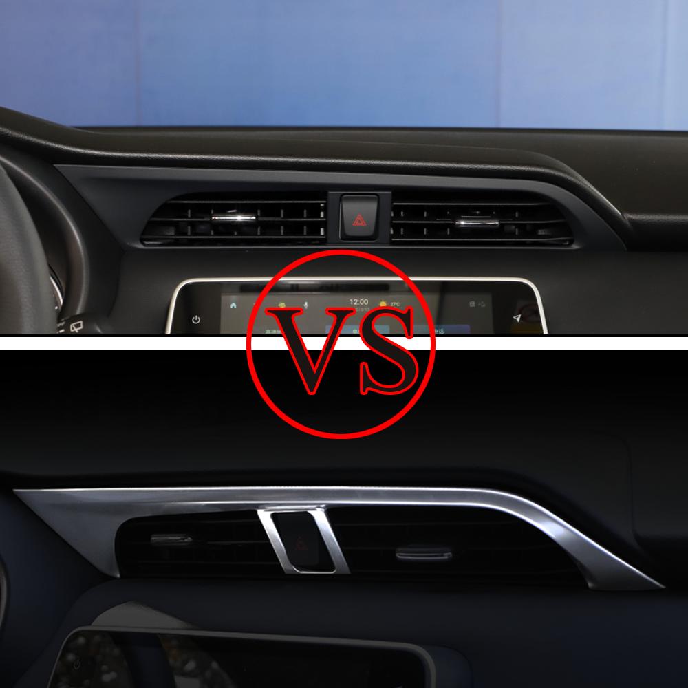 Stainless Steel Car Center Air Conditioning A/C Outlet Vent Cover Trim Sticker for Nissan Kicks 2017 - 2022 LHD Accessories