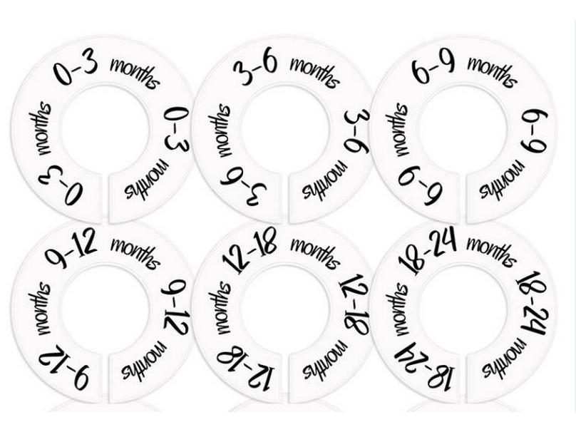 Double-Sided Baby Size Closet Dividers, Plastic, 9cm Outer, 4cm Inner Diameter